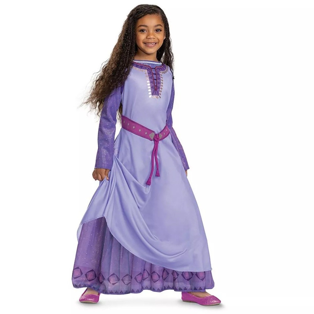 Disney Wish Asha Girls Medium 7-8 Halloween Costume Purple Dress Disguise NWT